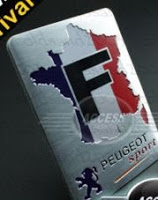 SIZE 70x55mm FRENCH FLAG LOGO PEUGEOT Sport EMBLEM