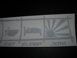 SILVER EAT, SLEEP, JDM STICKER