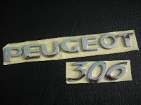 CHROME PEUGEOT 306 LETTER EMBLEM