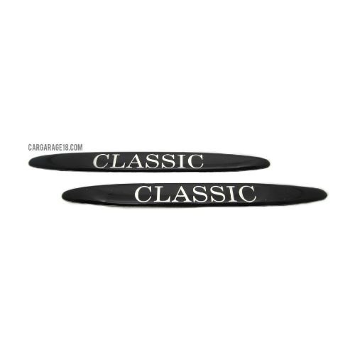 SIZE 135x15mm OVALE BLACK CLASSIC SIDE EMBLEM FOR MERCEDES BENZ