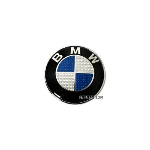 SIZE 45mm BLUE and WHITE CARBON STEERING WHEEL EMBLEM FOR BMW