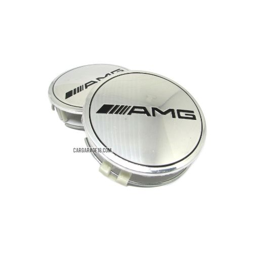 SIZE 75mm CHROME BLACK AMG WHEEL CENTER CAP FOR MERCEDES BENZ