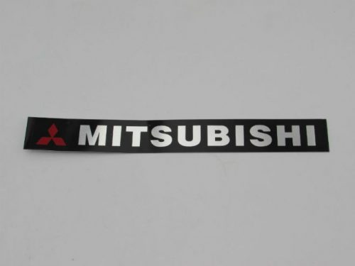 SIZE 262x31mm BLACK SILVER MITSUBISHI EMBLEM WITH RED DIAMOND