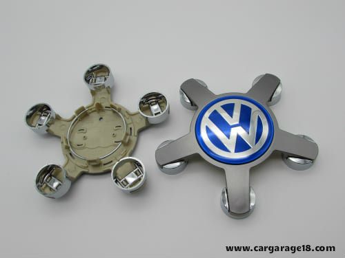 SIZE 60mm BLUE CHROME WHEEL CENTER CAP FOR VOLKSWAGEN (STAR MODEL)