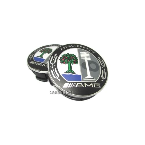 SIZE 75mm AMG AFFALTERBACH TREE COLOUR WHEEL CENTER CAP FOR MERCEDES BENZ