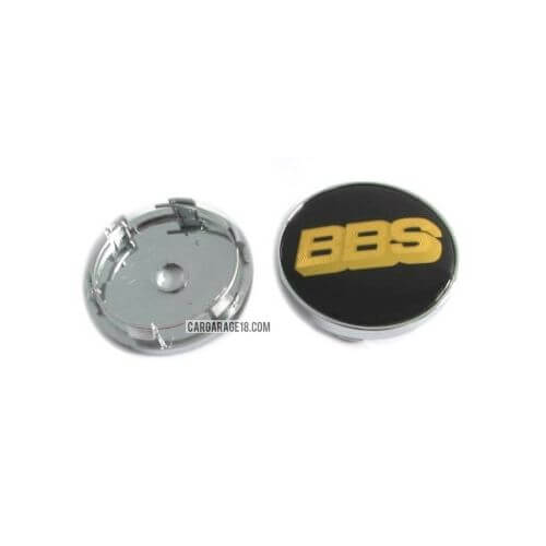 SIZE 68mm BLACK GOLD BBS LOGO WHEEL CENTER CAP