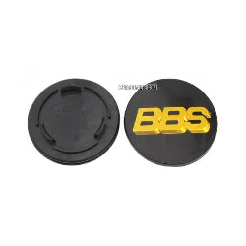 SIZE 70mm BLACK GOLD WITH ACRYLIC BBS LOGO WHEEL CENTER CAP