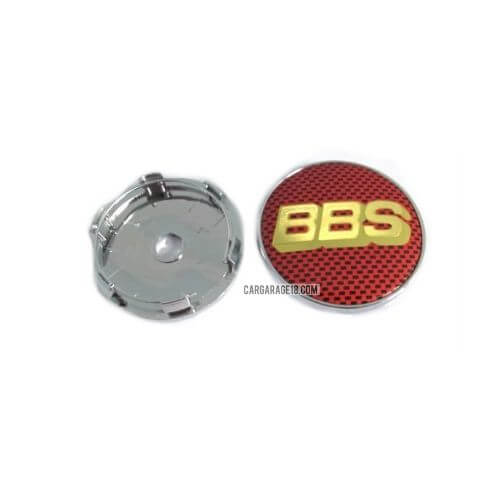 SIZE 60mm RED GOLD CARBON BBS LOGO WHEEL CENTER CAP