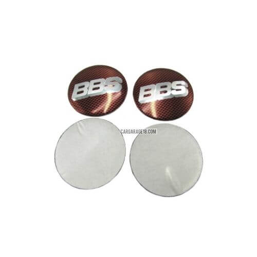 SIZE 58mm RED SILVER CARBON BBS LOGO WHEEL CENTER CAP