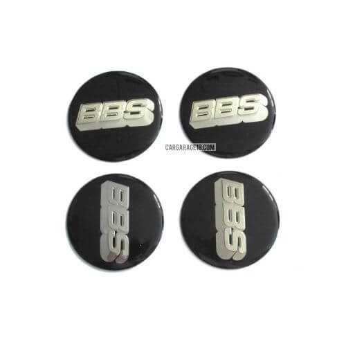 SIZE 65mm BLACK SILVER BBS LOGO WHEEL CENTER EMBLEM