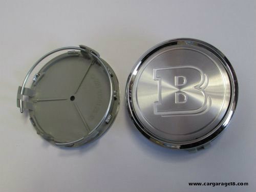 SIZE 75mm SILVER CHROME BRABUS LOGO WHEEL CENTER CAP FOR MERCEDES BENZ