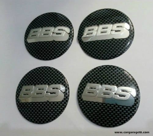 SIZE 65mm BLACK WHITE CARBON BBS LOGO WHEEL CENTER CAP