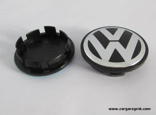 SIZE 56mm BLACK CHROME WHEEL CENTER CAP FOR VOLKSWAGEN (CONCAVE)