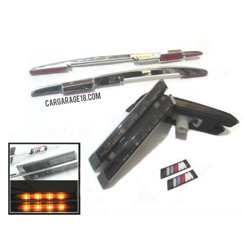 LED SIDE MARKER SMOKED WITH MTECH LOGO FOR BMW E81, E82, E87, E88, E90, E91, E92, E60, E61 