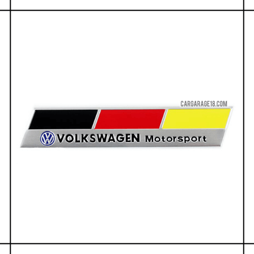 SIZE 13x2.5cm SILVER GERMANY FLAG VOLKSWAGEN Motorsport EMBLEM