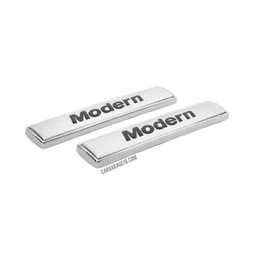 SIZE 7.7x1.5cm SILVER CHROME Modern SIDE EMBLEM