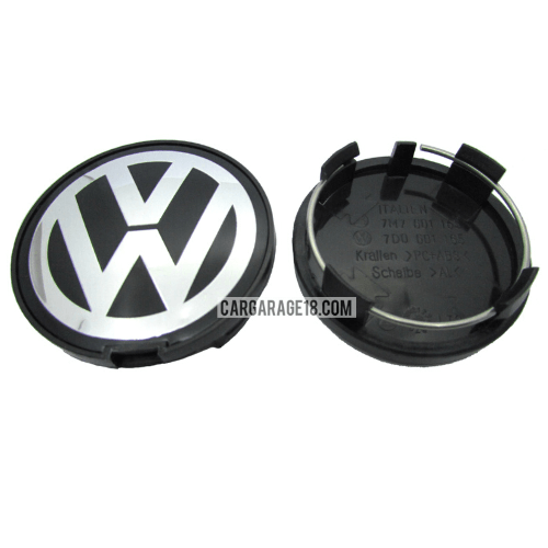 SIZE 63mm BLACK WHITE WHEEL CENTER CAP FOR VOLKSWAGEN