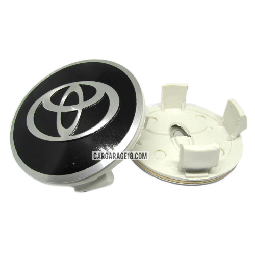 SIZE 63mm BLACK AND SILVER WHEEL CENTER CAP FOR TOYOTA