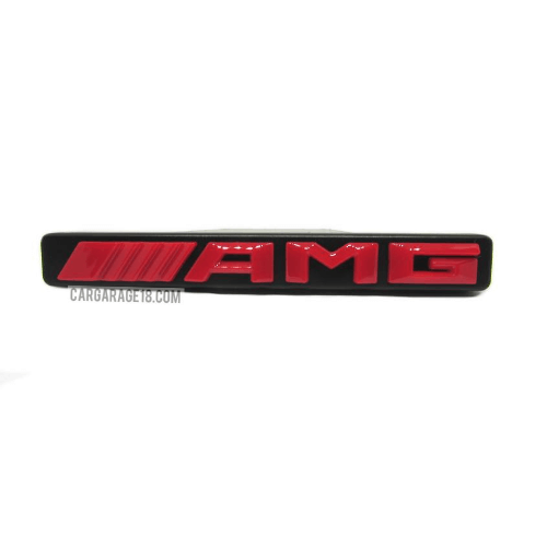 BLACK RED AMG GRILLE EMBLEM FOR MERCEDES BENZ