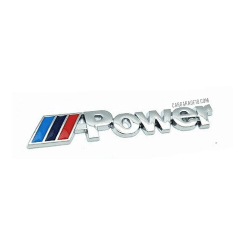 CHROME M POWER EMBLEM SIZE 143x25mm FOR BMW