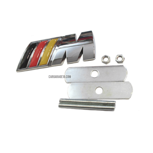 CHROME MTECH GERMANY FLAG GRILLE EMBLEM FOR BMW