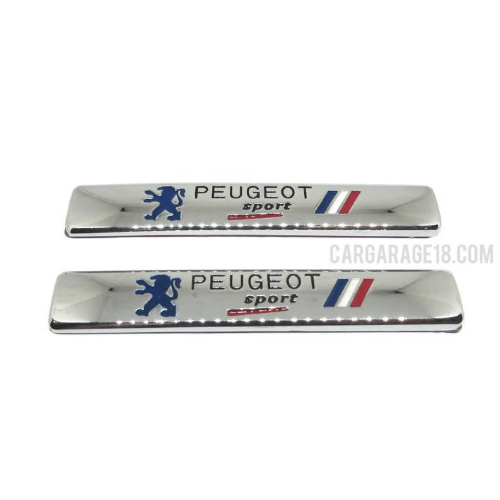 SIZE 95x15mm CHROME PEUGEOT Sport SIDE EMBLEM STAINLESS MATERIALS