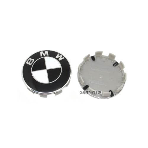 BLACK and WHITE BMW WHEEL CENTER CAP SIZE 68mm