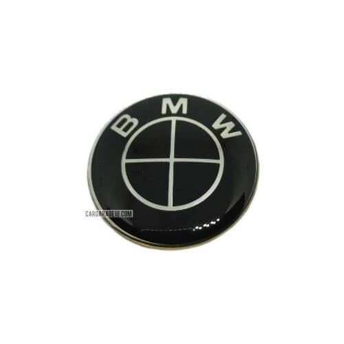 BLACK BMW STEERING WHEEL EMBLEM SIZE 45mm