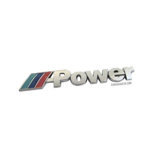 CHROME M POWER EMBLEM SIZE 140x25mm FOR BMW