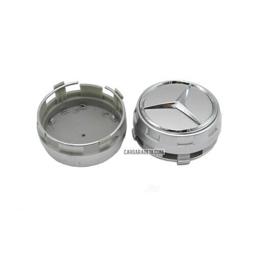 SILVER CHROME MERCEDES BENZ WHEEL CENTER CAP SIZE 75mm (CUP MODEL)