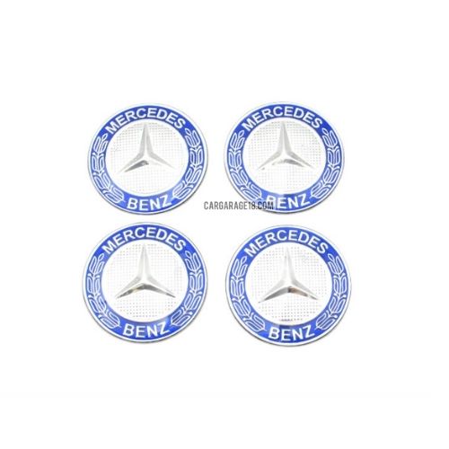 BLUE MERCEDES BENZ WHEEL CENTER EMBLEM SIZE 65mm