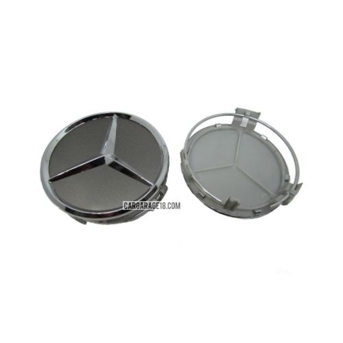 DARK GREY CHROME MERCEDES BENZ WHEEL CENTER CAP SIZE 75mm