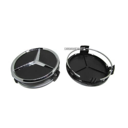 MATTE BLACK CHROME MERCEDES BENZ WHEEL CENTER CAP SIZE 75mm