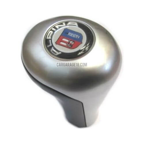 SILVER BLACK MANUAL SHIFT KNOB ALPINA LOGO FOR BMW E30, E36