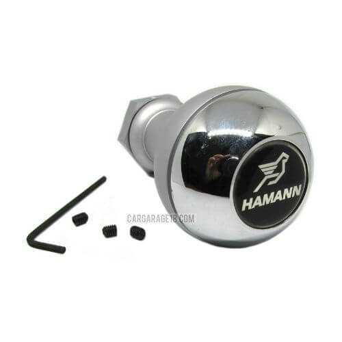 SILVER CHROME MANUAL SHIFT KNOB HAMANN LOGO FOR BMW E30, E36