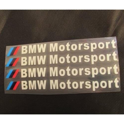 WHITE MTECH LOGO BMW MOTORSPORT STICKER