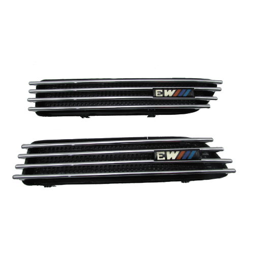 Black Chrome Fender Grill With M3 Emblem For BMW E30, E36, E46, E90, E91, E92, E93 - Body Hole Model