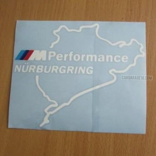 WHITE MTECH PERFORMANCE NURBURGRING MAP LOGO STICKER FOR BMW