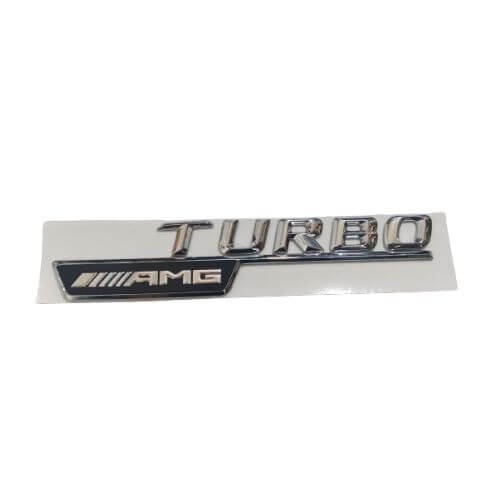 Chrome Black AMG Turbo Emblem For Mercedes Benz