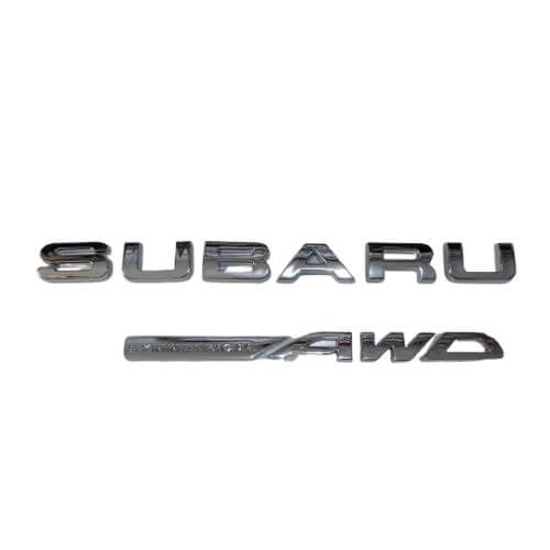 Chrome Subaru Symmetrical AWD Letter Emblem